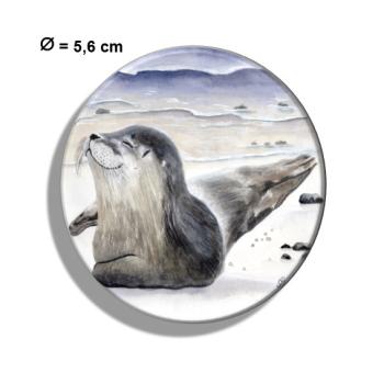 Kühlschrankmagnet m. Flaschenöffner Glücklicher Seehund DK10  Robbe Heuler Robbe Heuler Kegelrobbe